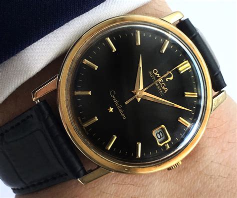 omega constellation black and gold|omega automatic chronometer constellation gold.